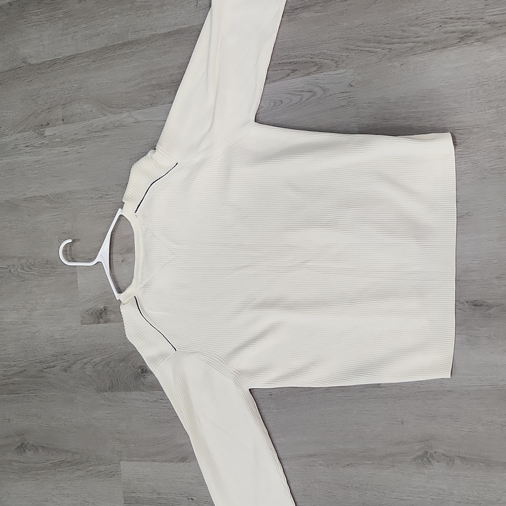 Men's Tommy Hilfiger V Neck Sweater, Large, Off White - Picture 3 of 4